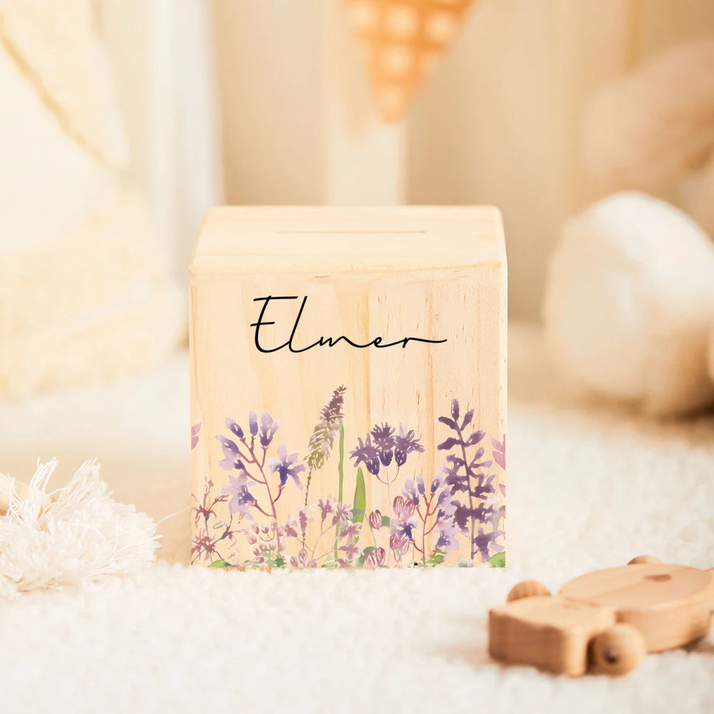 Tirelire personnalisée motif fleuri