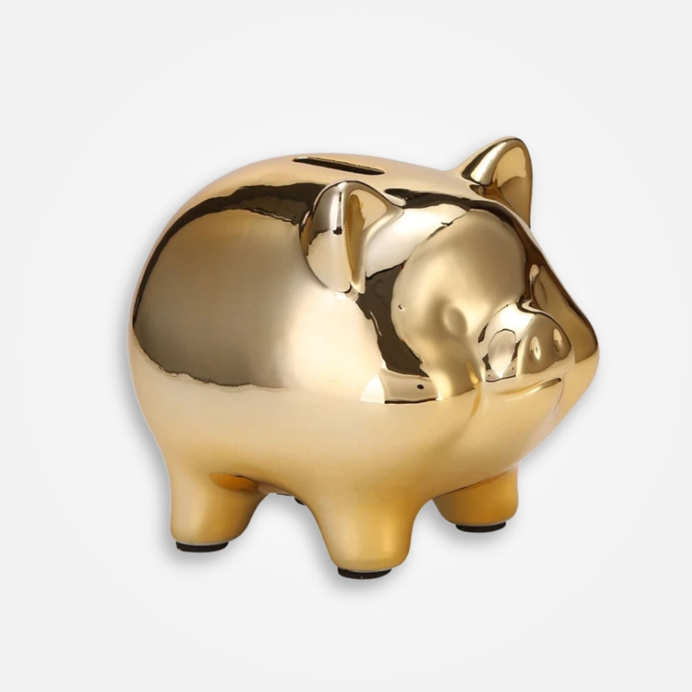 Tirelire Cochon Or