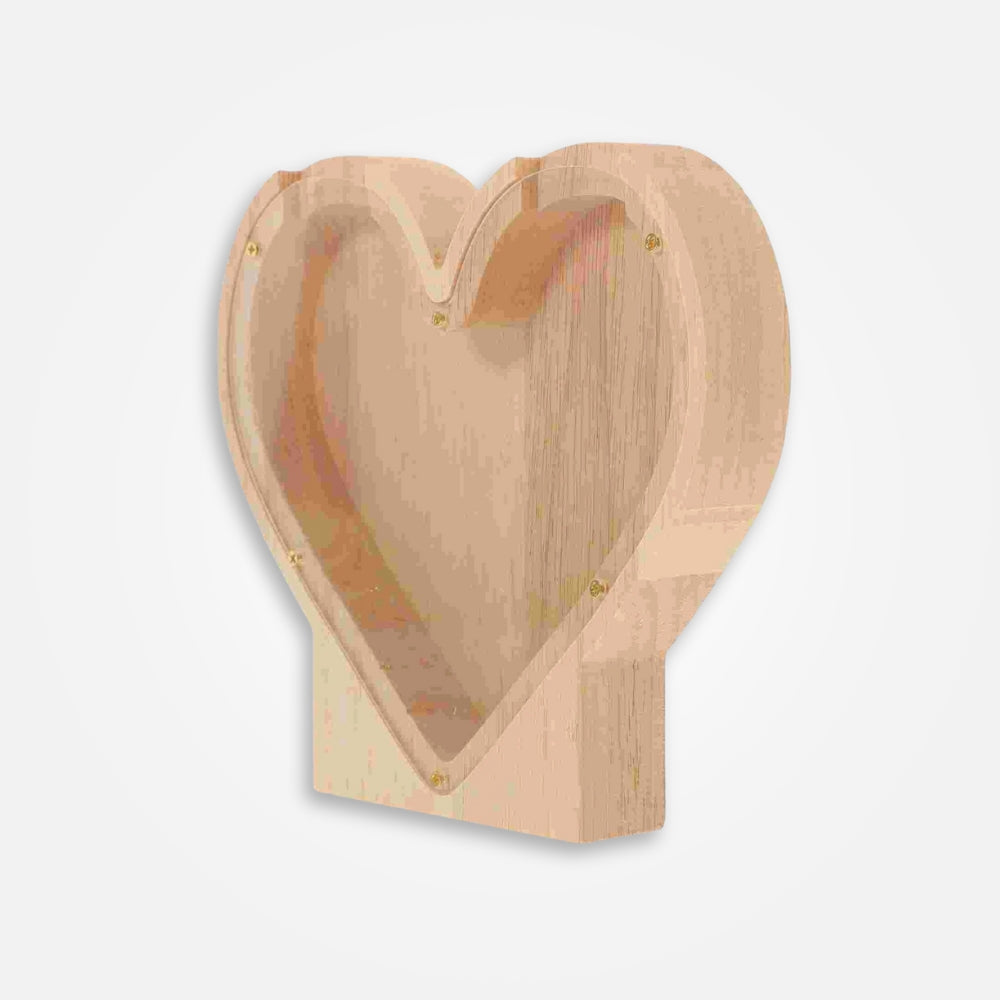 Tirelire Coeur Bois