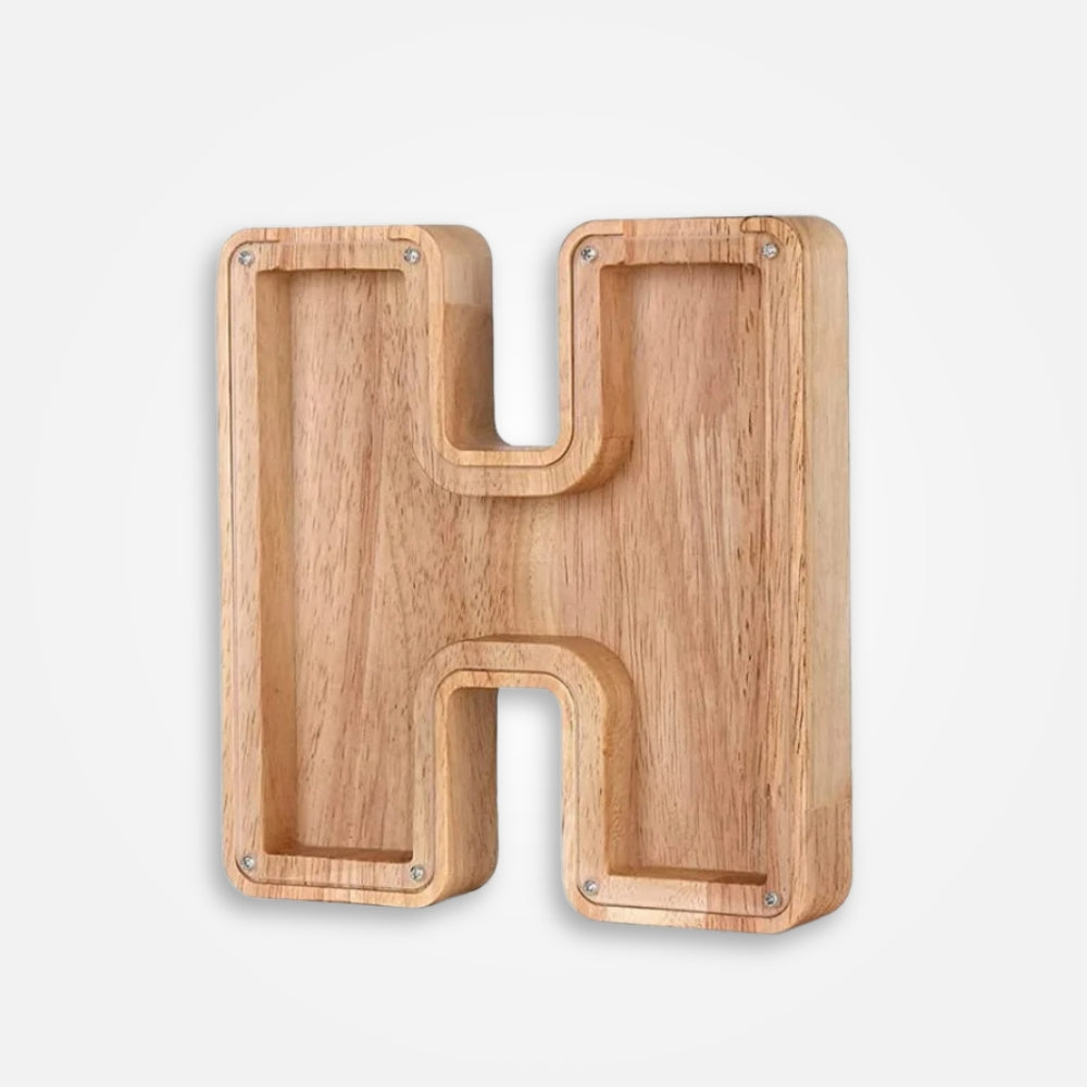 Tirelire En Bois Lettre "H"