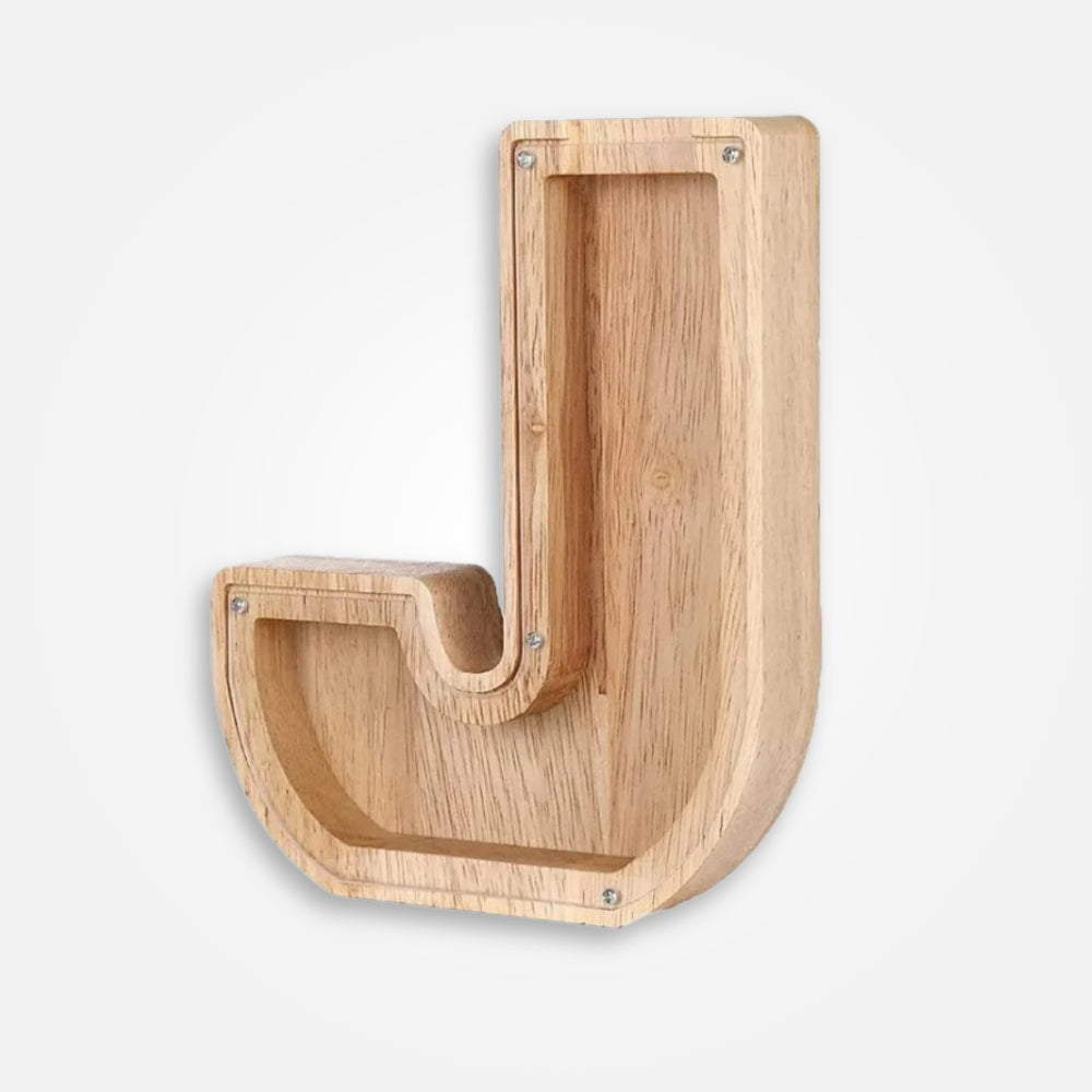 Tirelire En Bois Lettre "J"