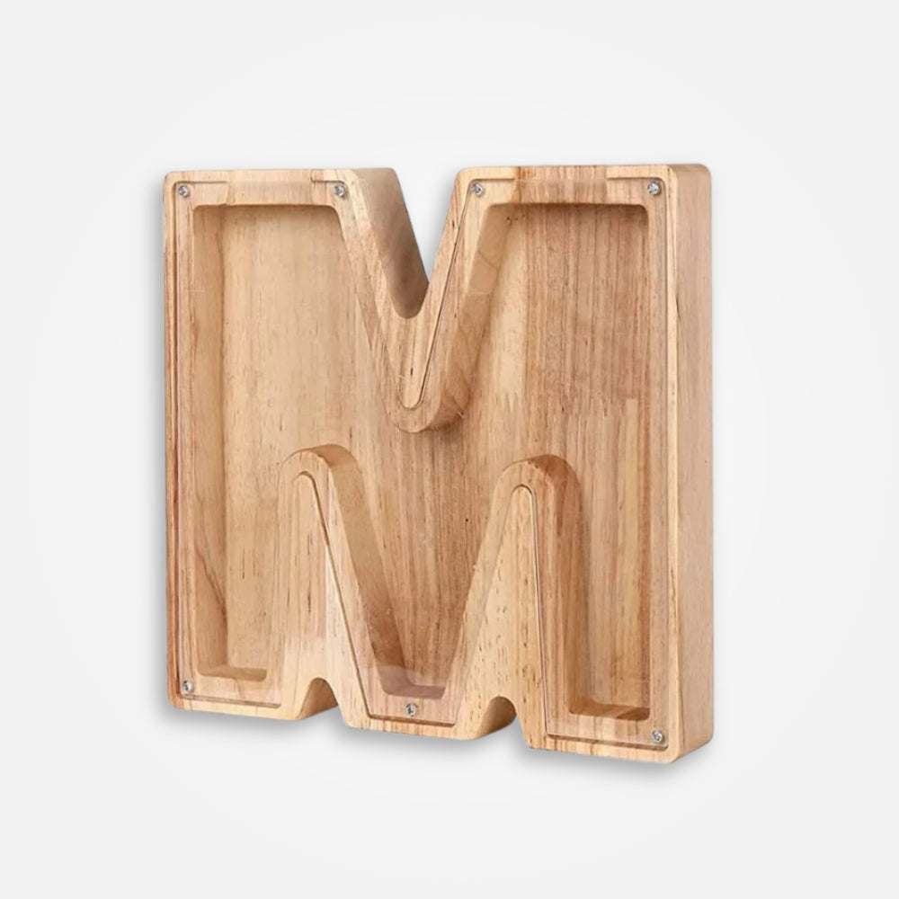 Tirelire En Bois Lettre "M"