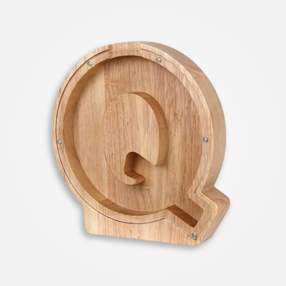 Tirelire En Bois Lettre "Q"
