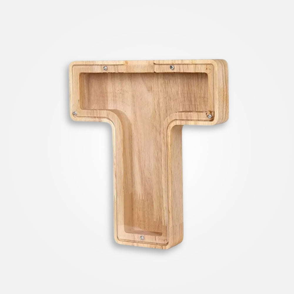 Tirelire En Bois Lettre "T"