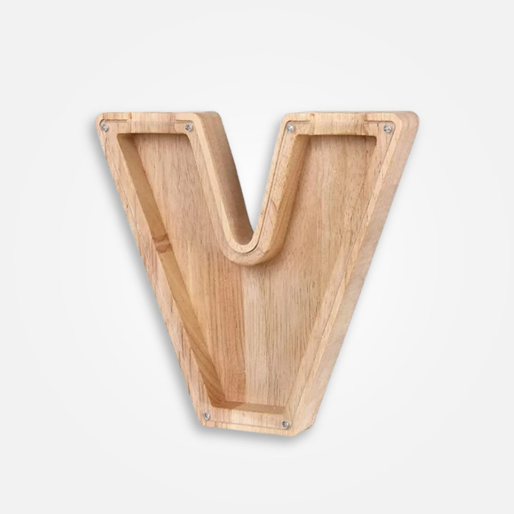 Tirelire En Bois Lettre "V"