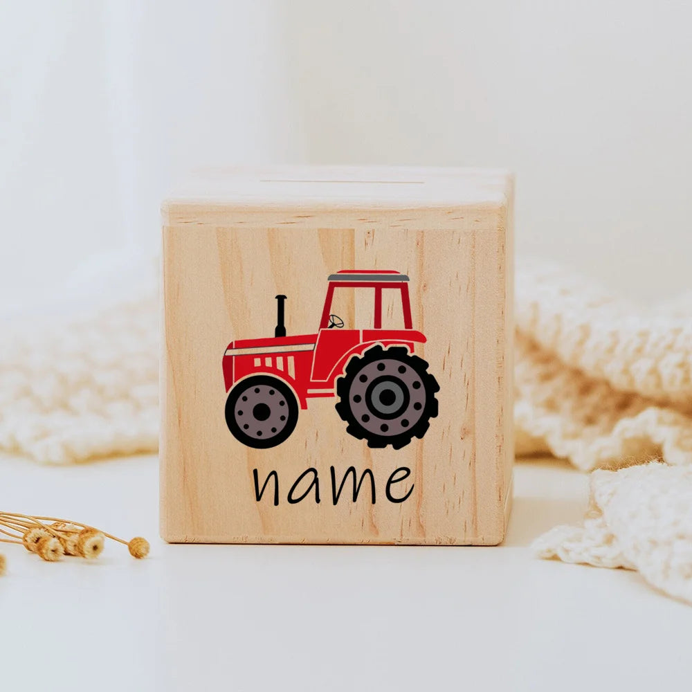 Tirelire personnalisée motif tracteur