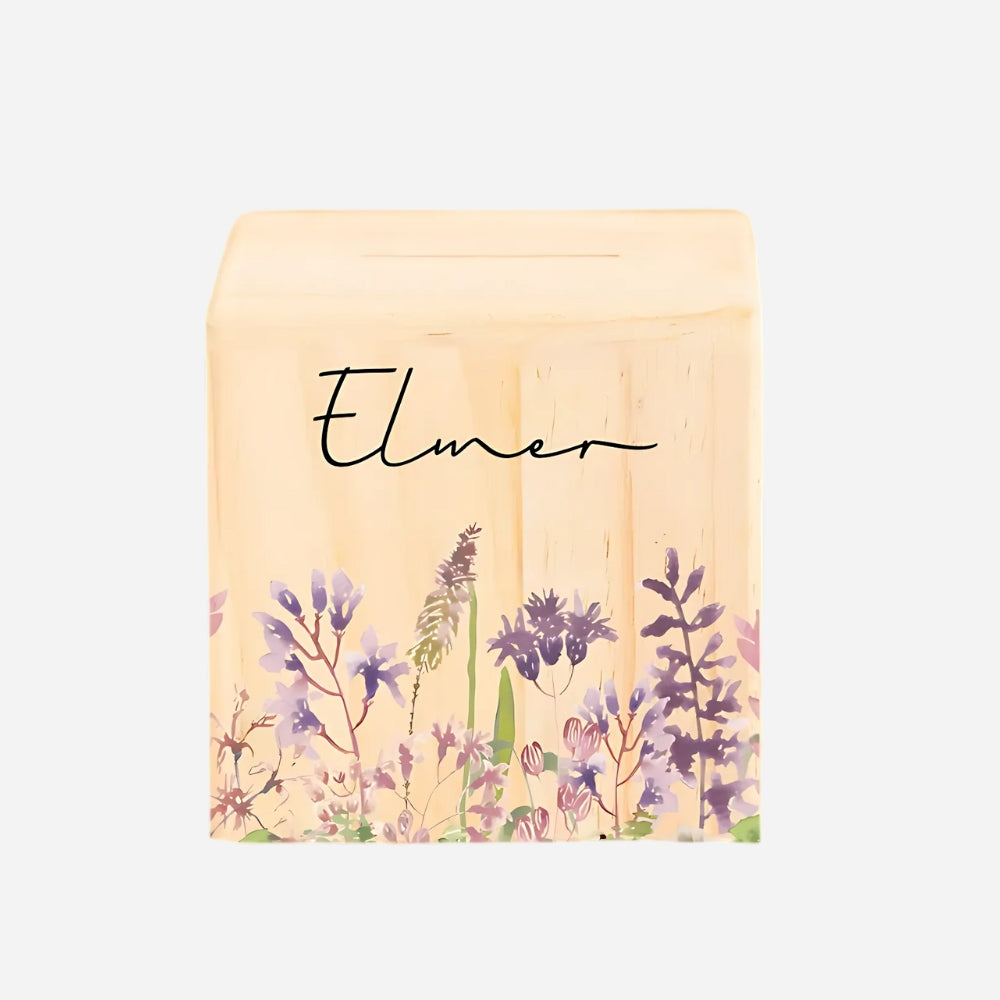 Tirelire personnalisée motif fleuri